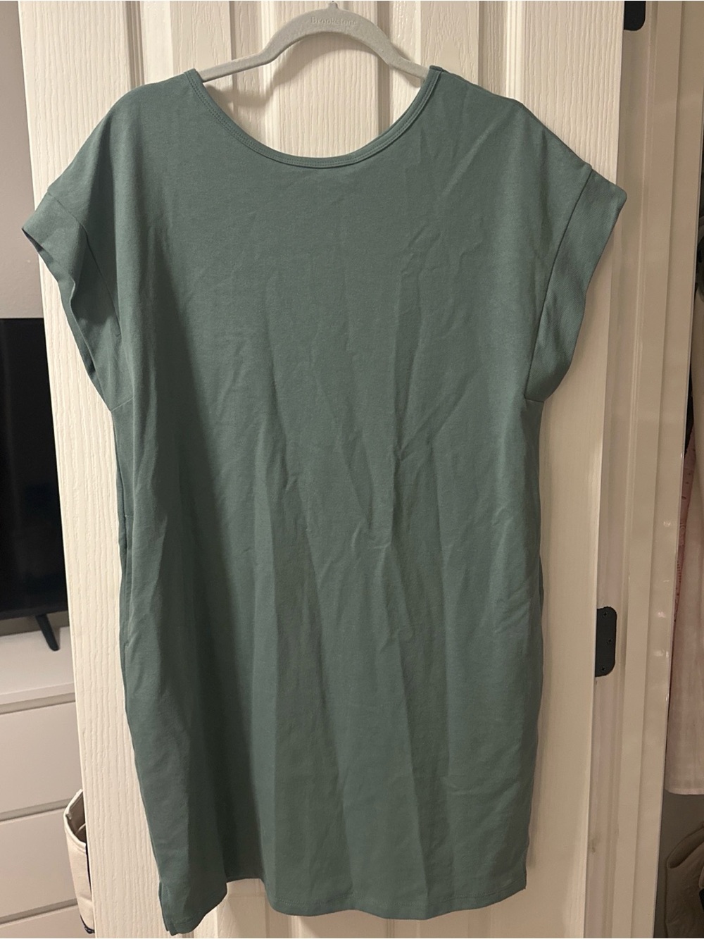 Everyday Scoop Neck Tunic Dress - Sage Green